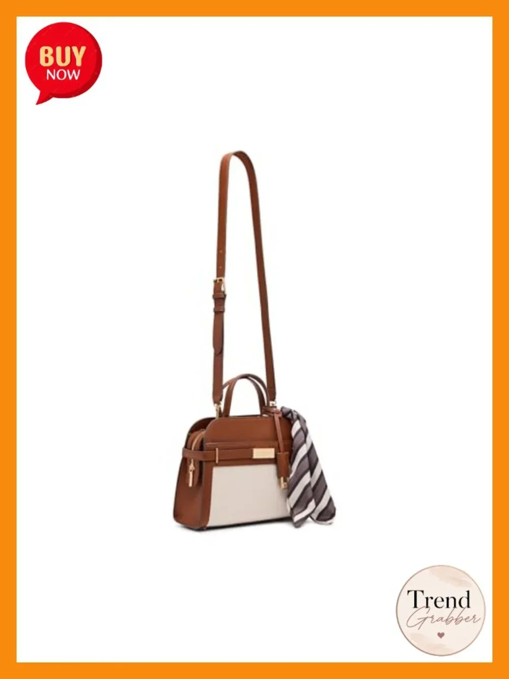 Anne Klein Belted Medium Satchel With Convertible Strap Tan Checkered